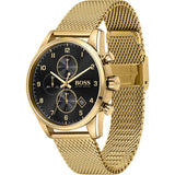 Hugo Boss Skymaster Black Dial Gold Mesh Bracelet Watch for Men - 1513838 Buy Now By Hugo Boss