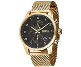 Hugo Boss Skymaster Black Dial Gold Mesh Bracelet Watch for Men - 1513838 Buy Now By Hugo Boss