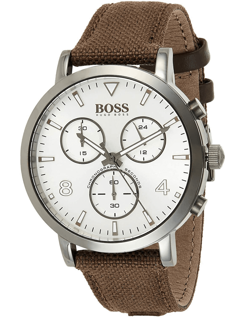 Hugo Boss Spirit White Dial Brown Nylon Strap Watch for Men - 1513690 Buy Now By Hugo Boss