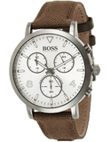 Hugo Boss Spirit White Dial Brown Nylon Strap Watch for Men - 1513690 Buy Now By Hugo Boss