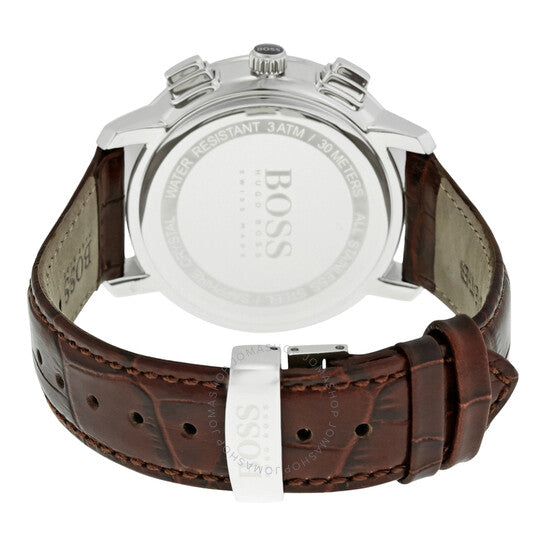 Hugo Boss Slim Chronograph White Dial Brown Leather Strap Watch For Men - 1513263 Buy Now By Hugo Boss