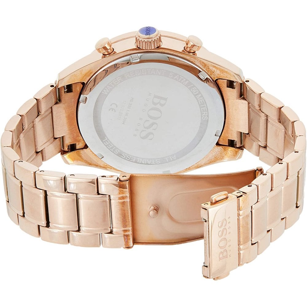 Hugo Boss Trophy Grey Dial Rose Gold Steel Strap Watch for Men - 1513632 Buy Now By Hugo Boss