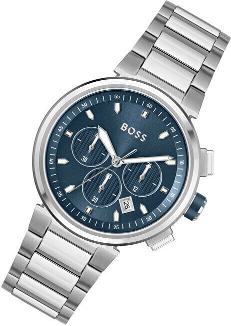Hugo Boss One Chronograph Blue Dial Silver Steel Strap Watch For Men - 1513999 Buy Now By Hugo Boss
