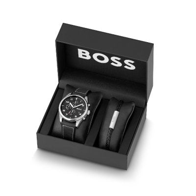 Hugo Boss Allure Black Dial Black Leather Strap Watch for Men - 1513920 Buy Now By Hugo Boss