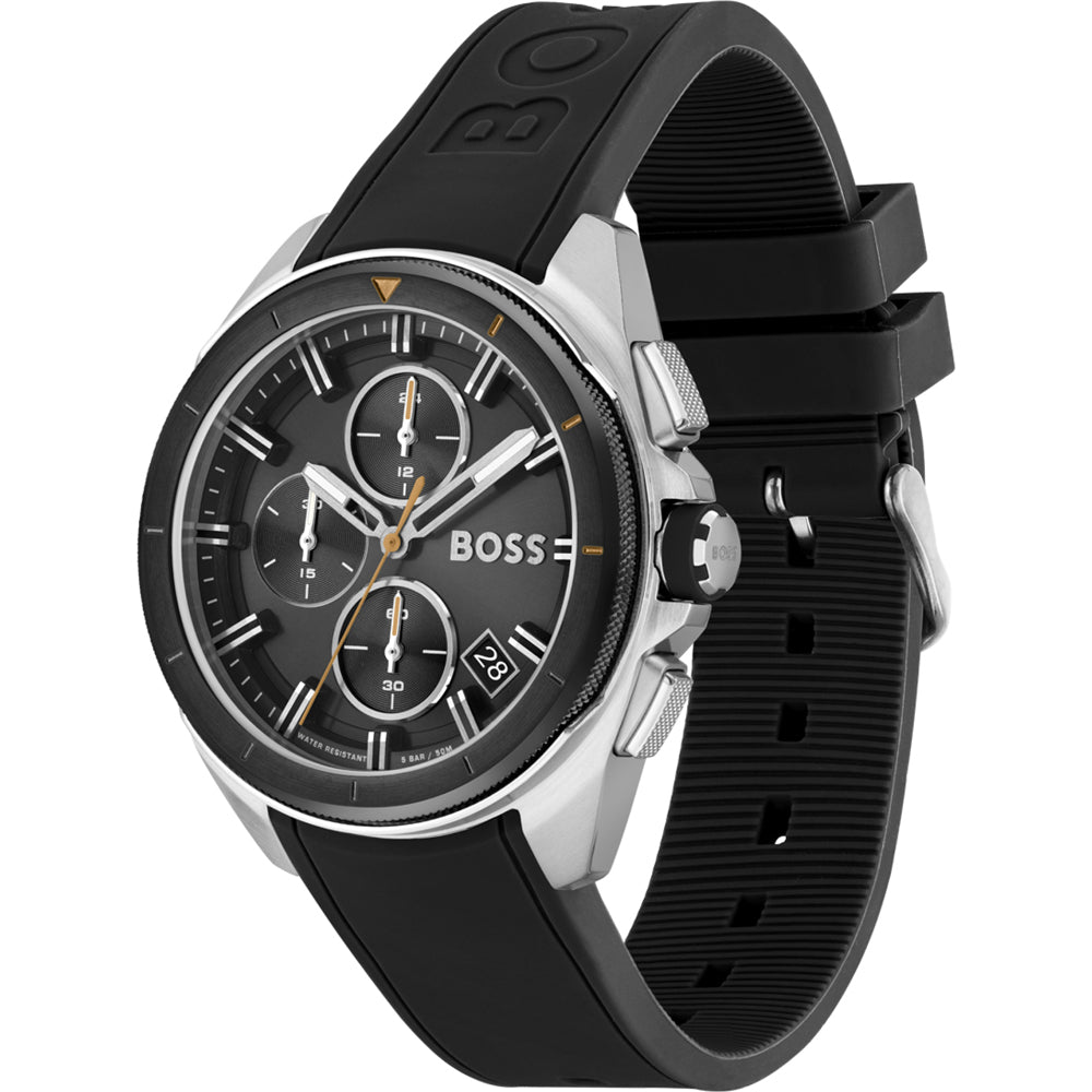 Hugo Boss Volane Grey Dial Black Silicone Strap Watch for Men - 1513953 Buy Now By Hugo Boss