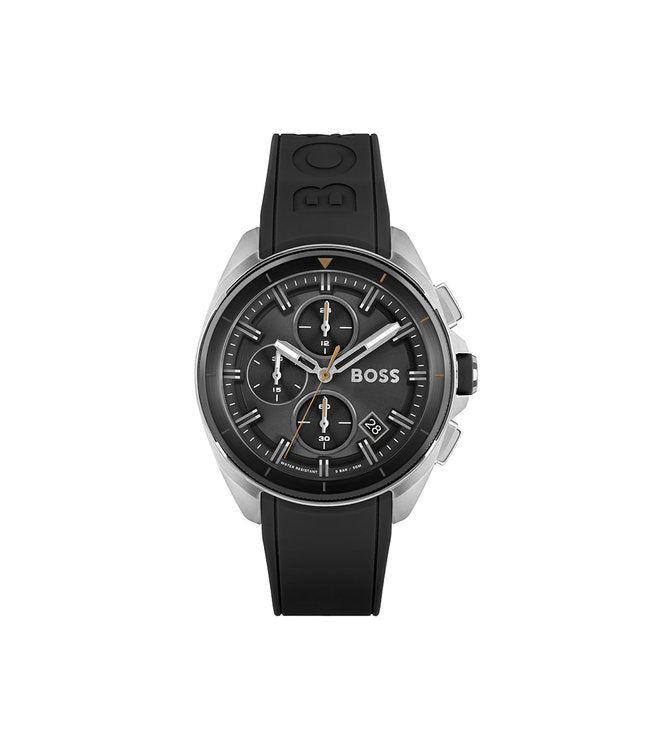 Hugo Boss Volane Grey Dial Black Silicone Strap Watch for Men - 1513953 Buy Now By Hugo Boss