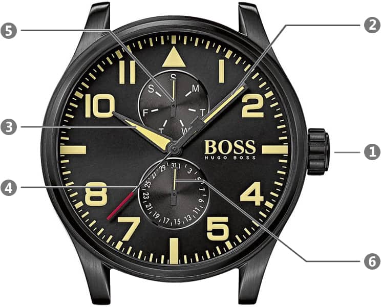 Hugo Boss Aeroliner Maxx Chronograph Black Dial Brown Leather Strap Watch For Men - 1513082 Buy Now By Hugo Boss