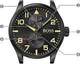 Hugo Boss Aeroliner Maxx Chronograph Black Dial Brown Leather Strap Watch For Men - 1513082 Buy Now By Hugo Boss