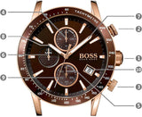 Hugo Boss Rafale Chronograph Brown Dial Brown Leather Strap Watch For Men - 1513392 Buy Now By Hugo Boss