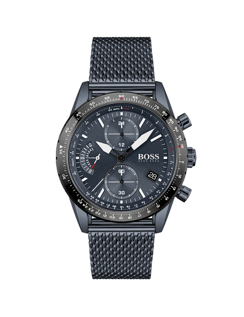 Hugo Boss Pilot Edition Blue Dial Blue Mesh Bracelet Watch for Men - 1513887 Buy Now By Hugo Boss