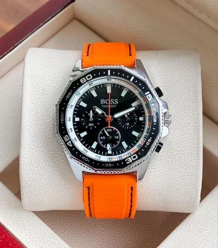 Hugo Boss Energy Chronograph Quartz Black Dial Orange Rubber Strap Watch For Men - 1513970 Buy Now By Hugo Boss