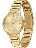 Hugo Boss Signature Gold Dial Gold Steel Strap Watch for Women - 1502541 Buy Now By Hugo Boss