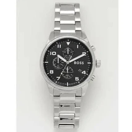 Hugo Boss View Chronograph Black Dial Silver Steel Strap Watch For Men - 1514008 Buy Now By Hugo Boss