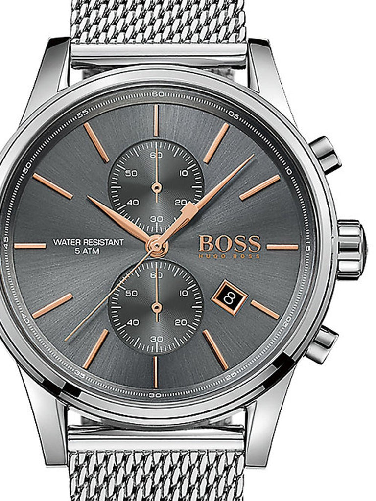 Hugo Boss Jet Chronograph Grey Dial Silver Mesh Bracelet Watch for Men - 1513440 Buy Now By Hugo Boss