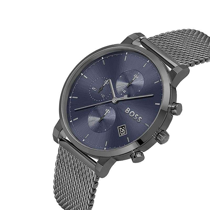 Hugo Boss Skymaster Chronograph Grey Dial Grey Mesh Bracelet Watch for Men - 1513934 Buy Now By Hugo Boss