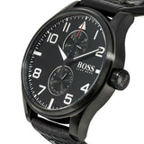 Hugo Boss Aeroliner Black Dial Black Leather Strap Watch For Men - 1513083 Buy Now By Hugo Boss