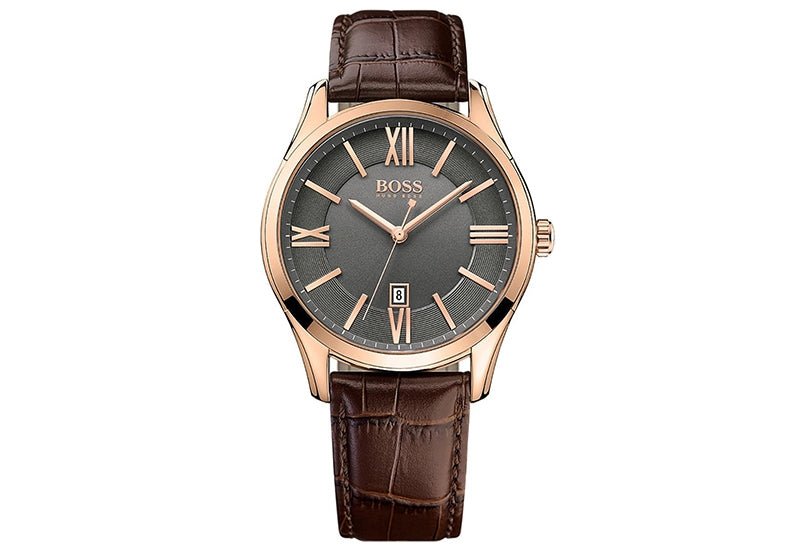 Hugo Boss Ambassador Grey Dial Brown Leather Strap Watch for Men - 1513387 Buy Now By Hugo Boss