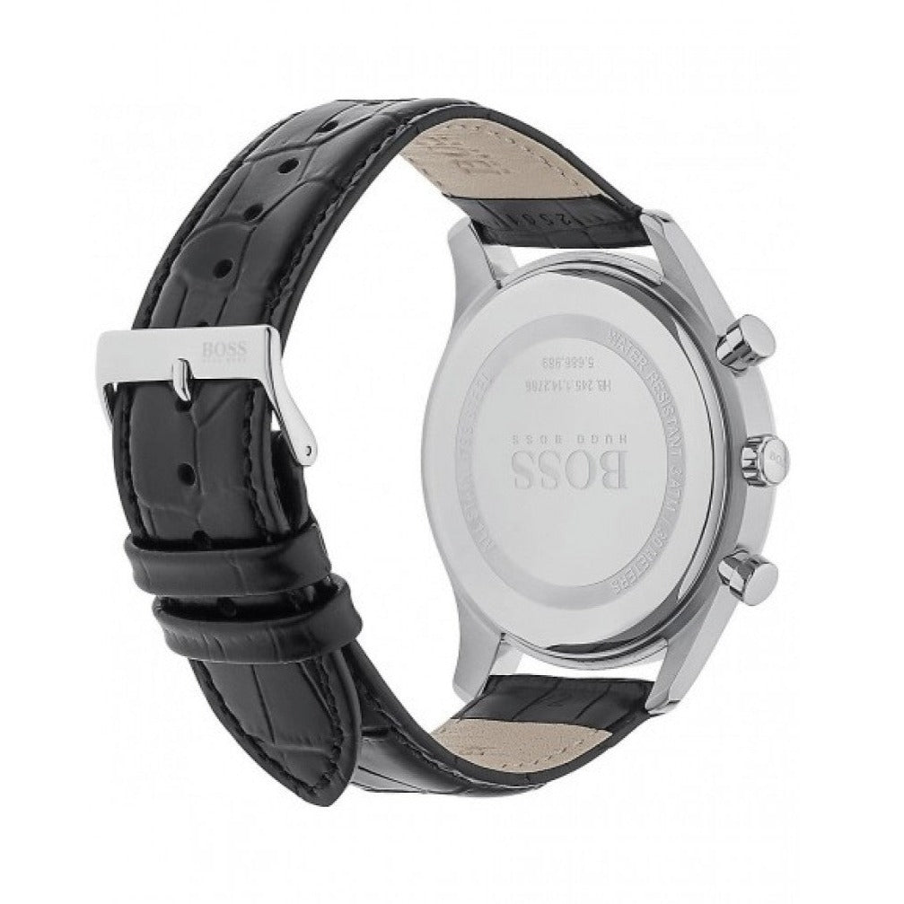 Hugo Boss Ambassador Chronograph Quartz Black Dial Black Leather Strap Watch For Men - HB1513194 Buy Now By Hugo Boss