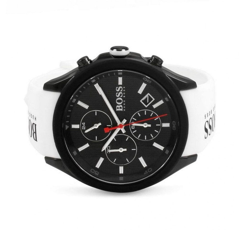 Hugo Boss Velocity Black Dial White Rubber Strap Watch for Men - 1513718 Buy Now By Hugo Boss