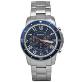 Fossil Grant Sport Chronograph Blue Dial Silver Steel Strap Watch for Men - FS5238 Buy Now By Fossil