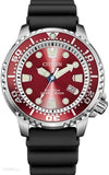 Citizen Eco Drive Promaster Marine Red Dial Black Rubber Strap Watch For Men - BN0159-15X Buy Now By Citizen