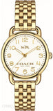 Coach Delancey Classic White Dial Gold Steel Strap Watch for Women - 14502261 Buy Now By Coach
