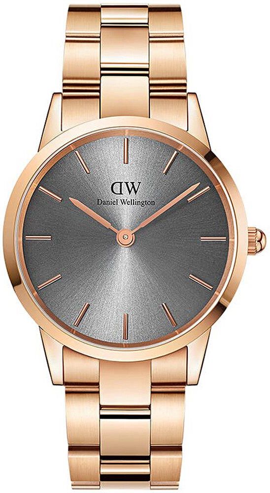 Daniel Wellington Iconic Link Grey Dial Rose Gold Steel Strap Watch For Women - DW00100332 Buy Now By Daniel Wellington