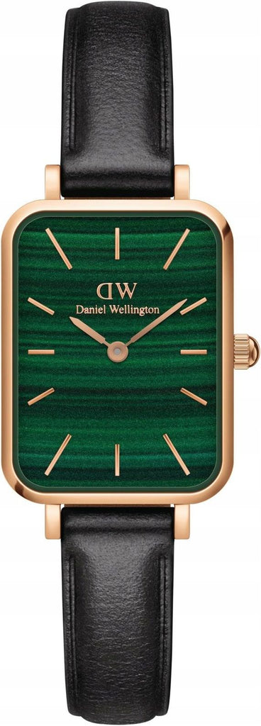Daniel Wellington Quadro Pressed Sheffield Green Dial Black Leather Strap Watch For Women - DW00100439 Buy Now By Daniel Wellington