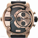 Diesel Little Daddy Black & Gold Dial Black Leather StrapWatch For Men - DZ7282 Buy Now By Diesel