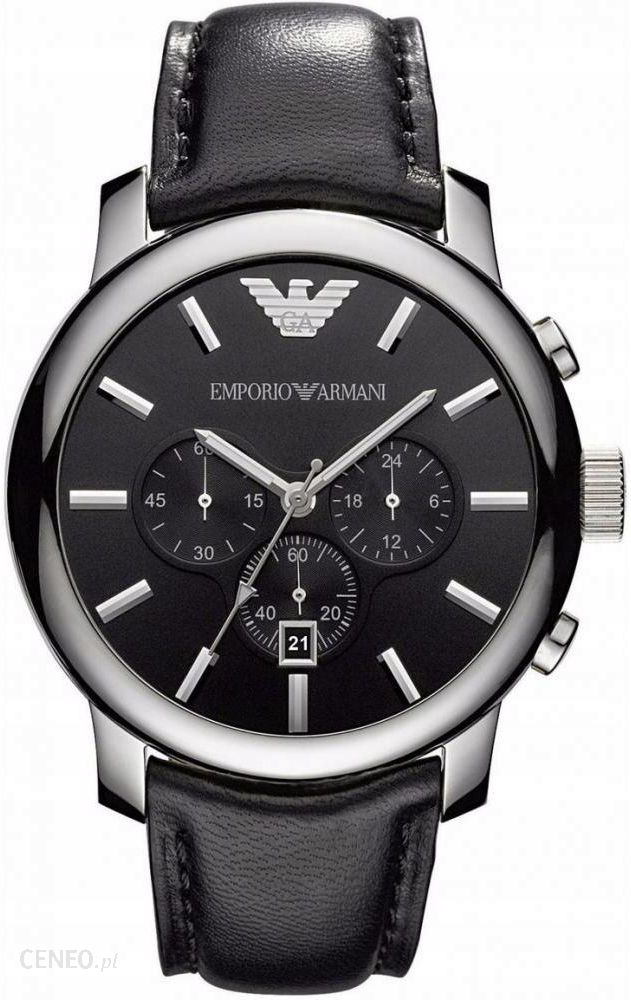 Emporio Armani Classic Chronograph Black Dial Black Leather Strap Watch For Men - AR0431 Buy Now By Emporio Armani