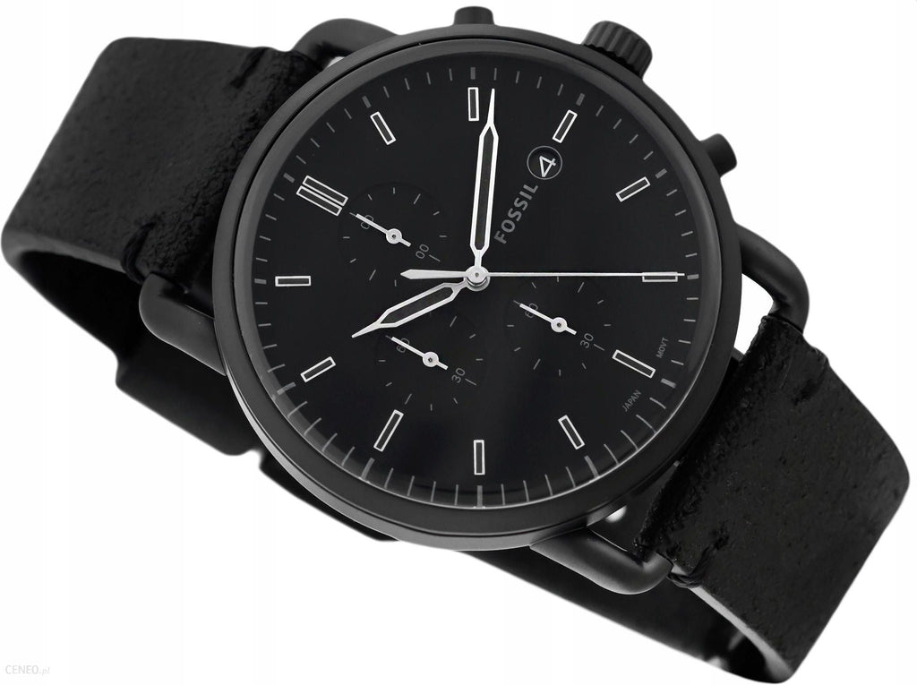 Fossil Commuter Black Dial Black Leather Strap Watch for for Men - FS5504 Buy Now By Fossil