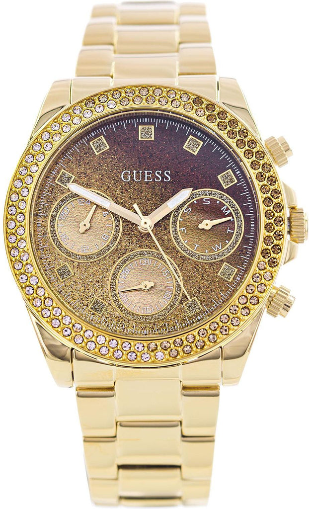 Guess Sol Chronograph Gold Dial Gold Steel Strap Watch For Women - GW0483L2 Buy Now By Guess
