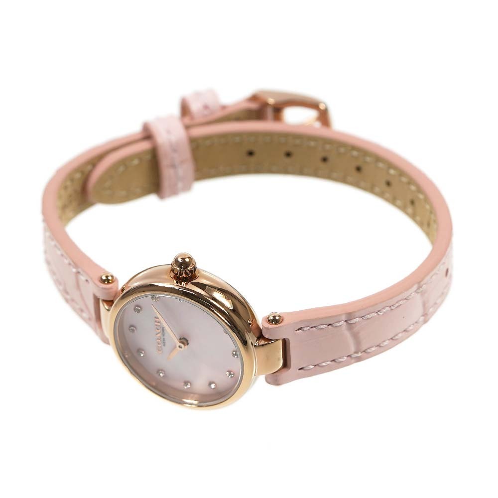 Coach Hayley Mother of Pearl Pink Dial Pink Leather Strap Watch for Women - 14503537 Buy Now By Coach