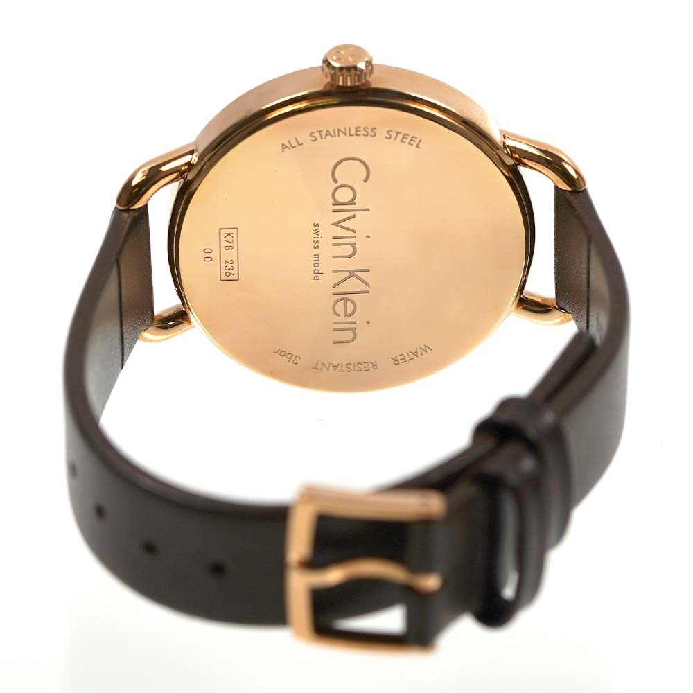 Calvin Klein Even Grey Dial Brown Leather Strap Watch for Women - K7B236G3 Buy Now By Calvin Klein