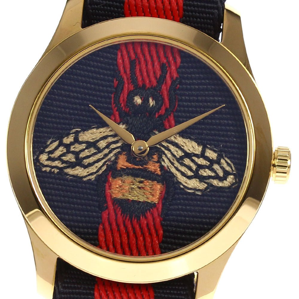 Gucci G Timeless Bee Red & Blue Dial Red Two Tone Nylon Strap Watch For Men - YA1264061 Buy Now By Gucci