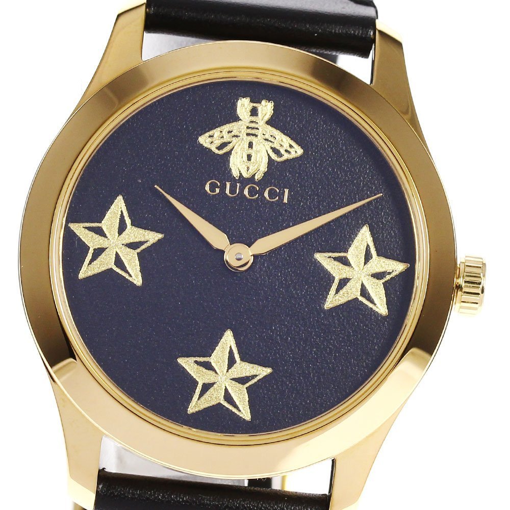 Gucci G-Timeless Black Dial Black Leather Strap Watch For Women - YA1264055 Buy Now By Gucci