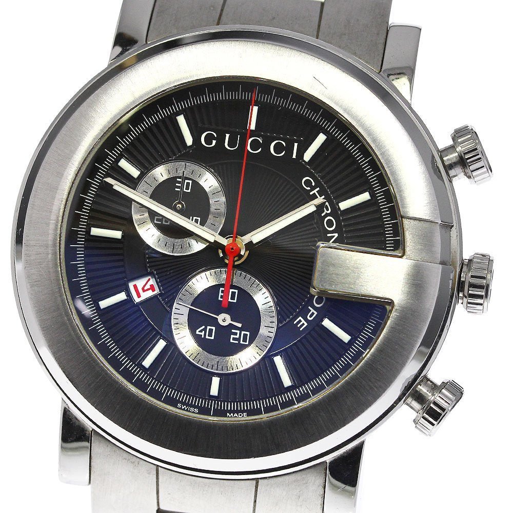 Gucci G Chrono Black Dial Silver Steel Strap Watch For Men - YA101309 Buy Now By Gucci