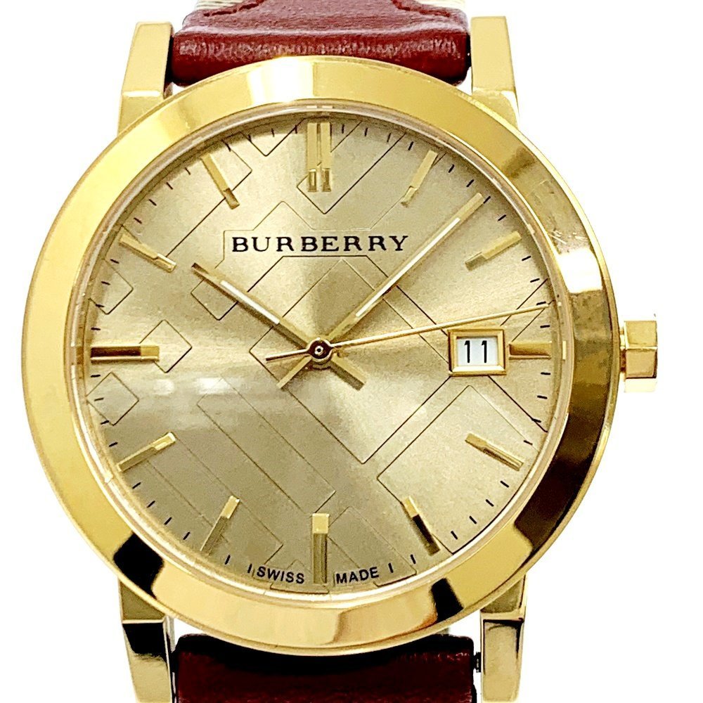 Burberry The City Gold Dial Orange Leather Strap Watch for Women - BU9017 Buy Now By Burberry