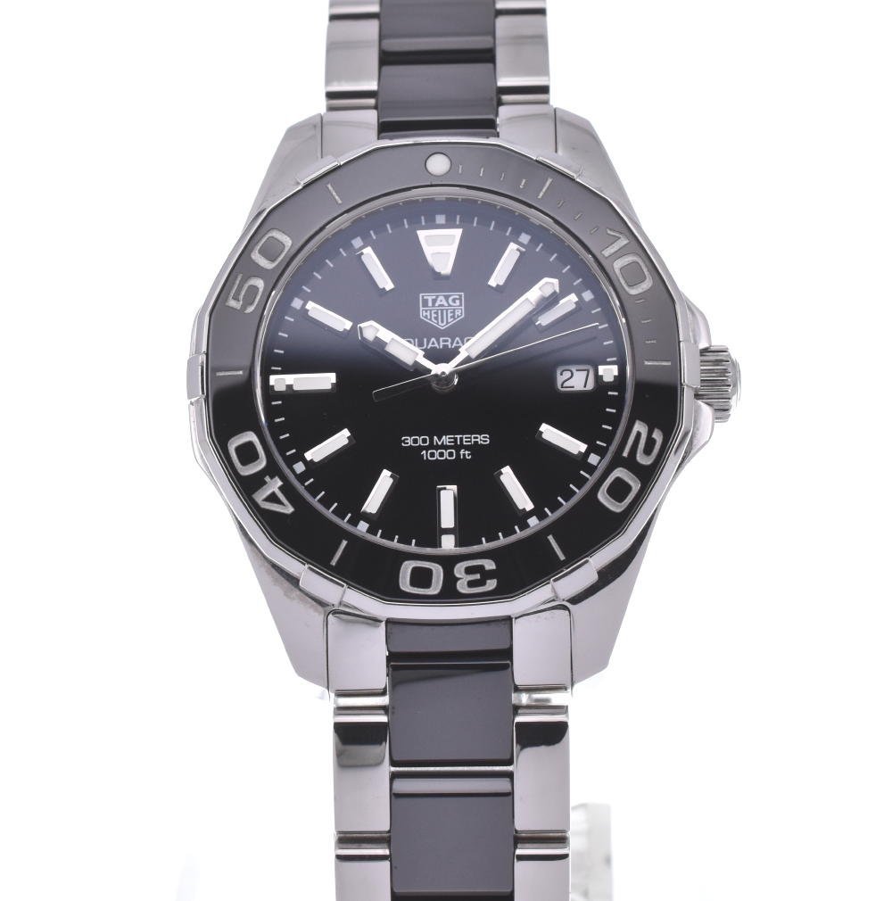 Tag Heuer Aquaracer Quartz Black Dial Two Tone Steel Strap Watch for Men - WAY131A.BA0913 Buy Now By Tag Heuer