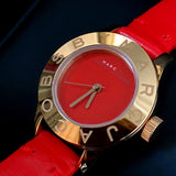 Marc Jacobs Blade Red Dial Red Leather Strap Watch for Women - MBM1204 Buy Now By Marc Jacobs