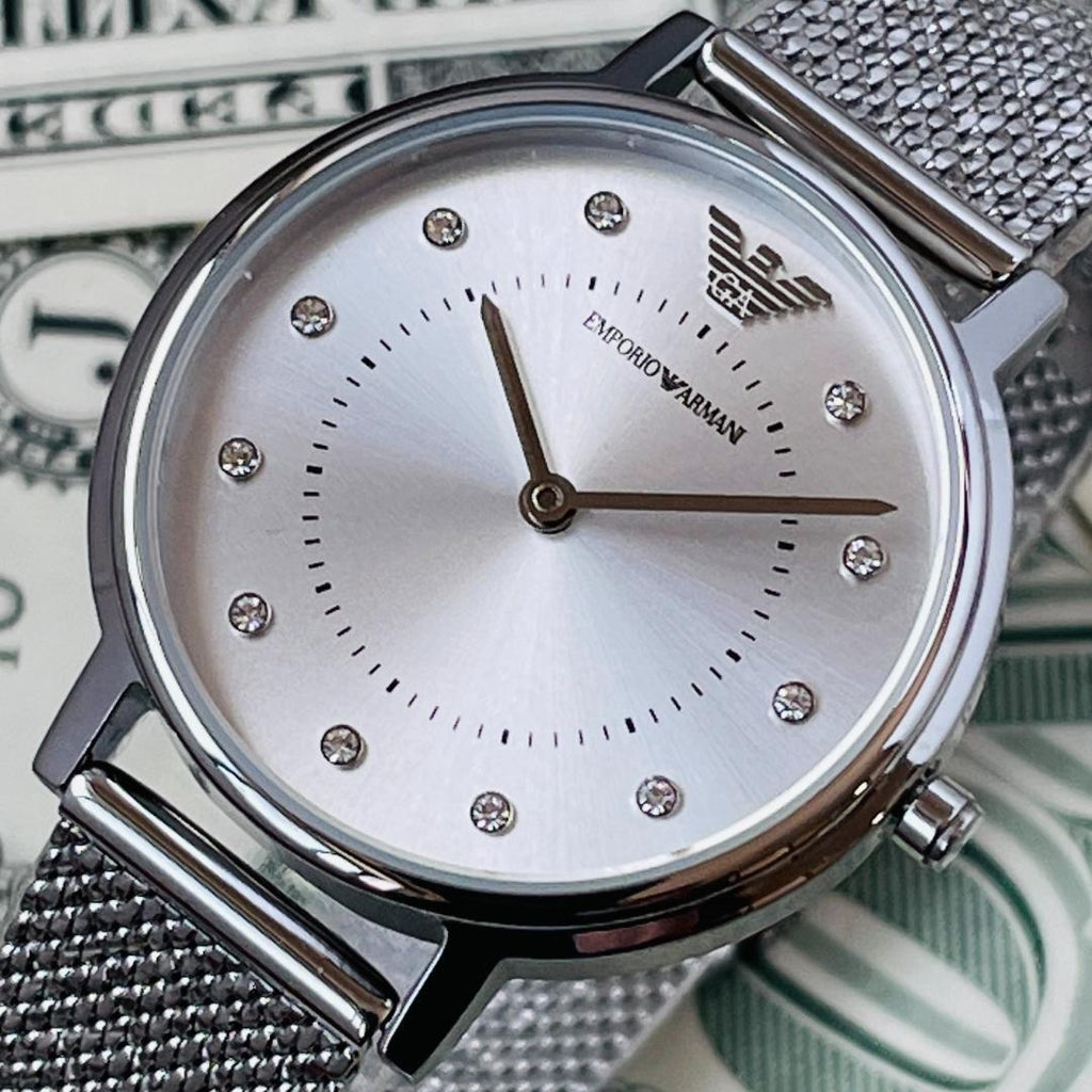 Emporio Armani Kappa Silver Dial Silver Mesh Bracelet Watch For Women - AR11128 Buy Now By Emporio Armani