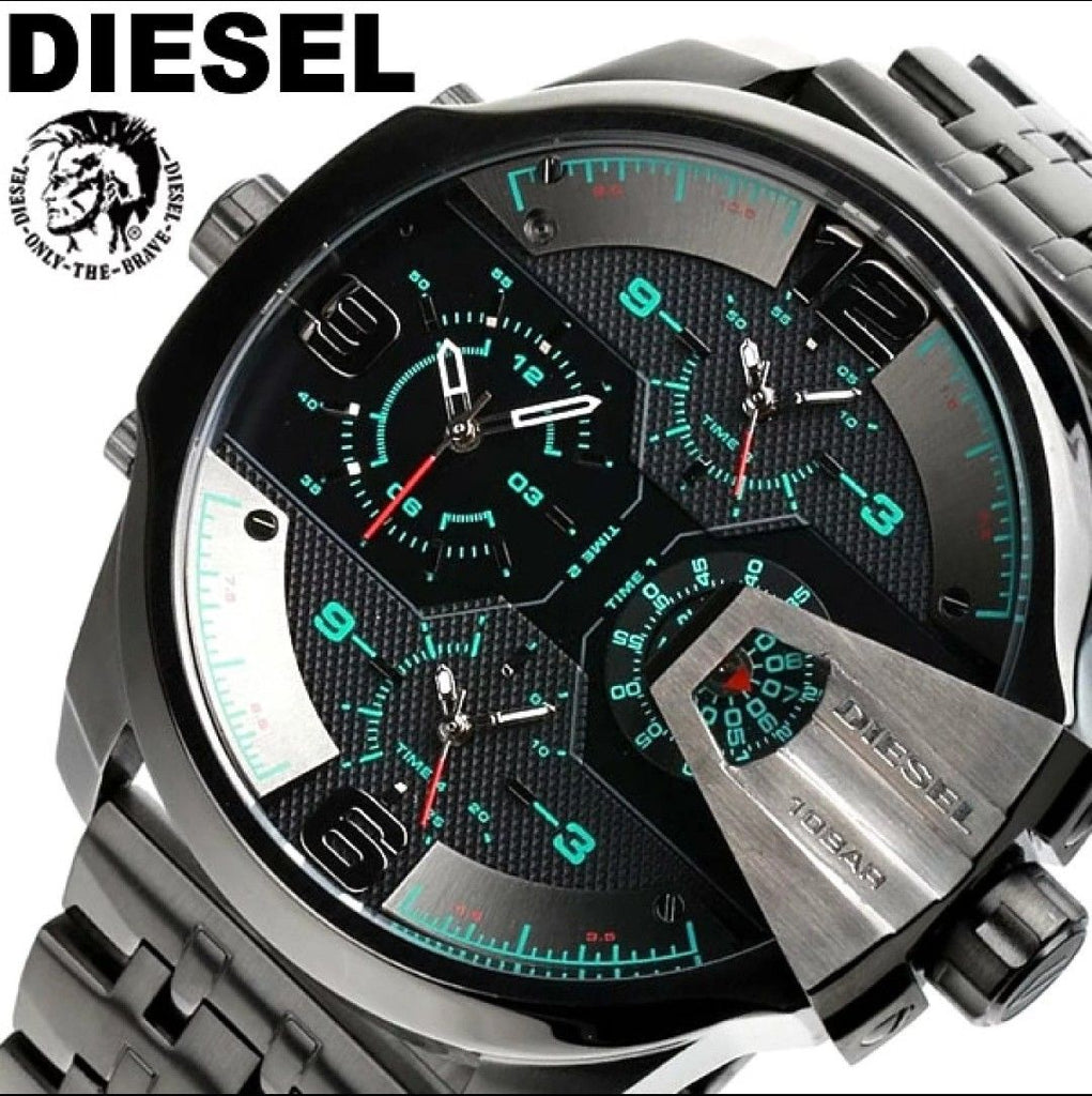 Diesel Uber Chief Black Dial Grey Stainless Steel Strap Watch For Men - DZ7372 Buy Now By Diesel