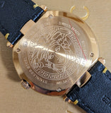 Versace V Metal Icon Black Dial Black Leather Strap Watch For Men - VQL020015 Buy Now By Versace