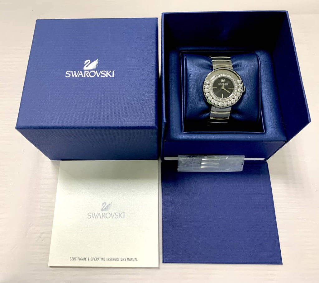 Swarovski Lovely Crystal Black Dial Silver Steel Strap Watch for Women - 1160305 Buy Now By Swarovski