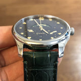 Gucci G-Timeless Black Dial Green Leather Strap Unisex Watch - YA126326 Buy Now By Gucci