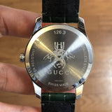 Gucci G-Timeless Black Dial Green Leather Strap Unisex Watch - YA126326 Buy Now By Gucci