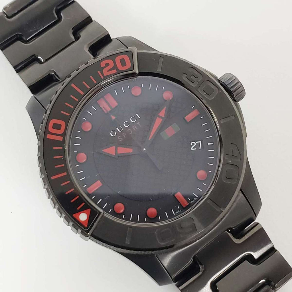 Gucci G Timeless Sport Black Dial Black Steel Strap Watch For Men - YA126230 Buy Now By Gucci