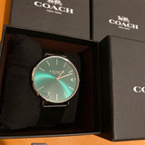 Coach Charles Green Dial Black Leather Strap Watch for Men - 14602436 Buy Now By Coach