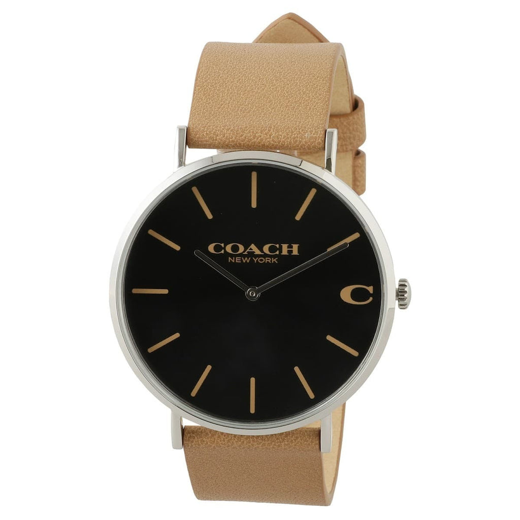 Coach Charles Black Dial Brown Leather Strap Watch for Men - 14602155 Buy Now By Coach