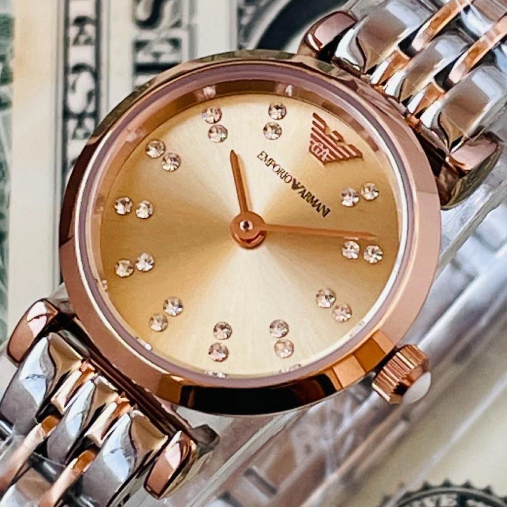 Emporio Armani Gianni T Bar Grey Dial Two Tone Steel Strap Watch For Women - AR1841 Buy Now By Emporio Armani